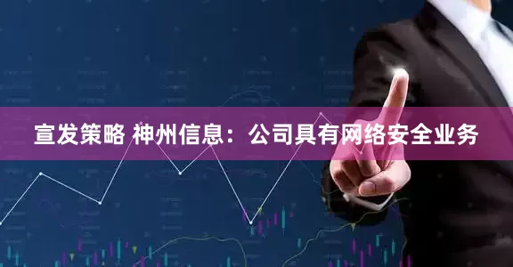 宣发策略 神州信息：公司具有网络安全业务